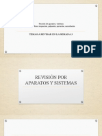 Revisión de Aparatos y Sistemas - Examen Físico Auscualtación Palapación Percusión