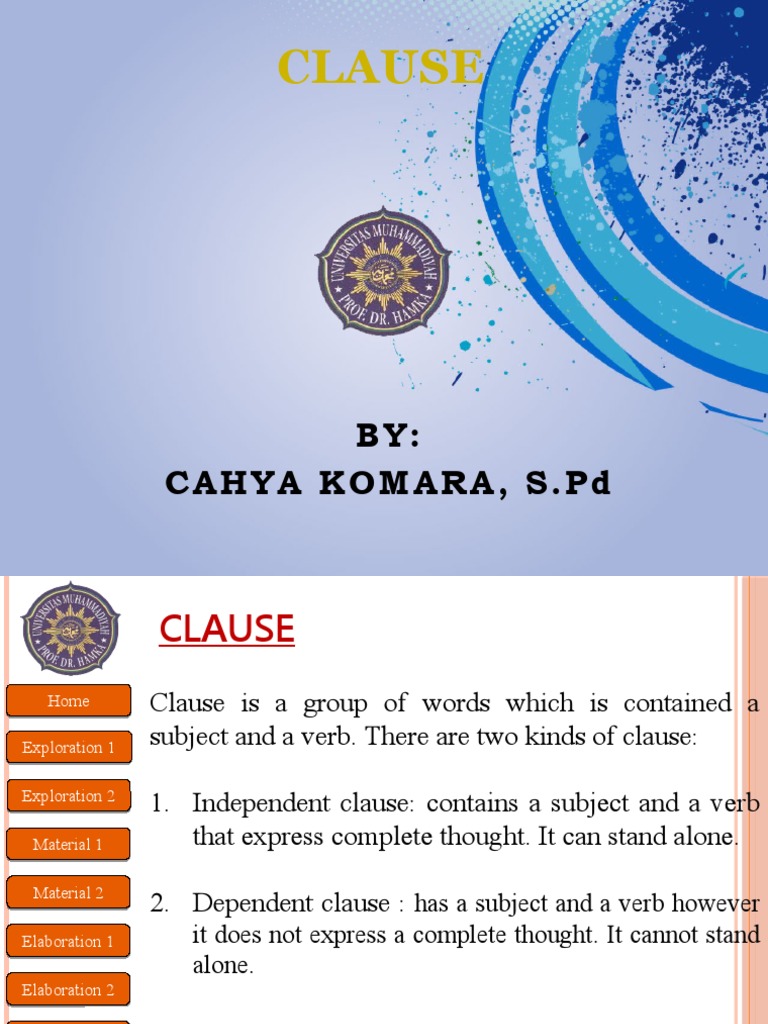Clause PDF Sentence (Linguistics) Clause