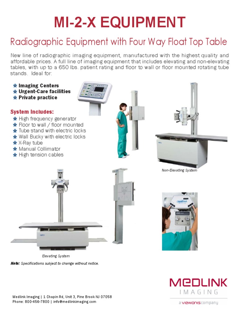 Medlink Mi X Ray System Brochure REV V2 PDF Radiography Vacuum Tube