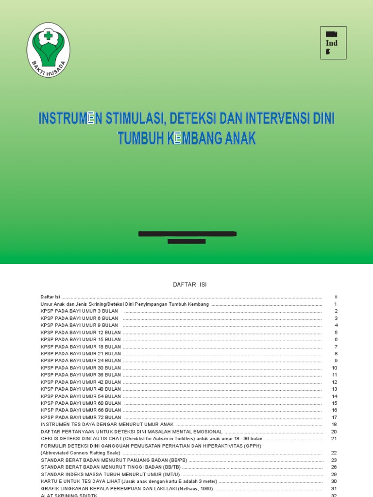 Buku Instrumen SDIDTK | PDF | Pengembangan Diri | Kesehatan Holistik