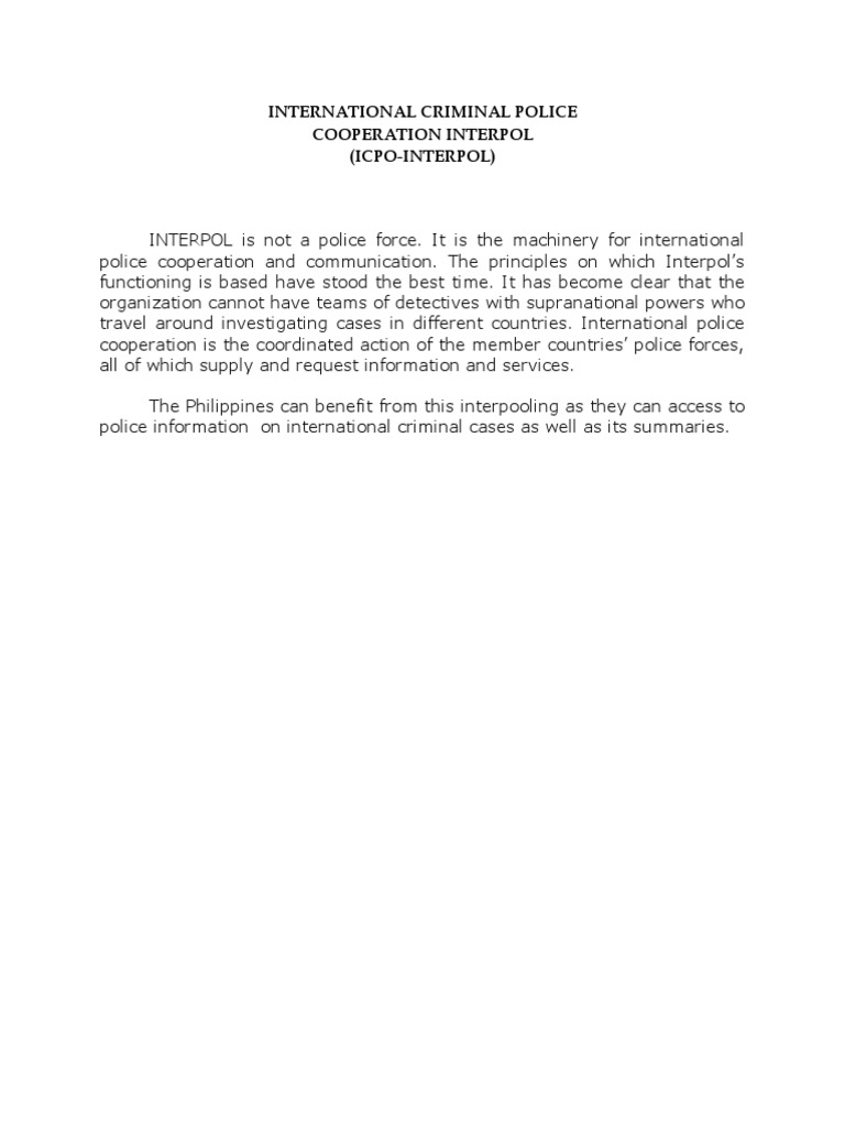 International Police Cooperation Overview | PDF | Politics | Social Science