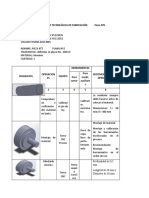 Carta Tegnologica de Una Pieza en CNC