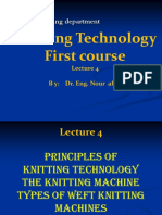 Knitting Technology Lecture 4 Types of Weft Knitting Machines