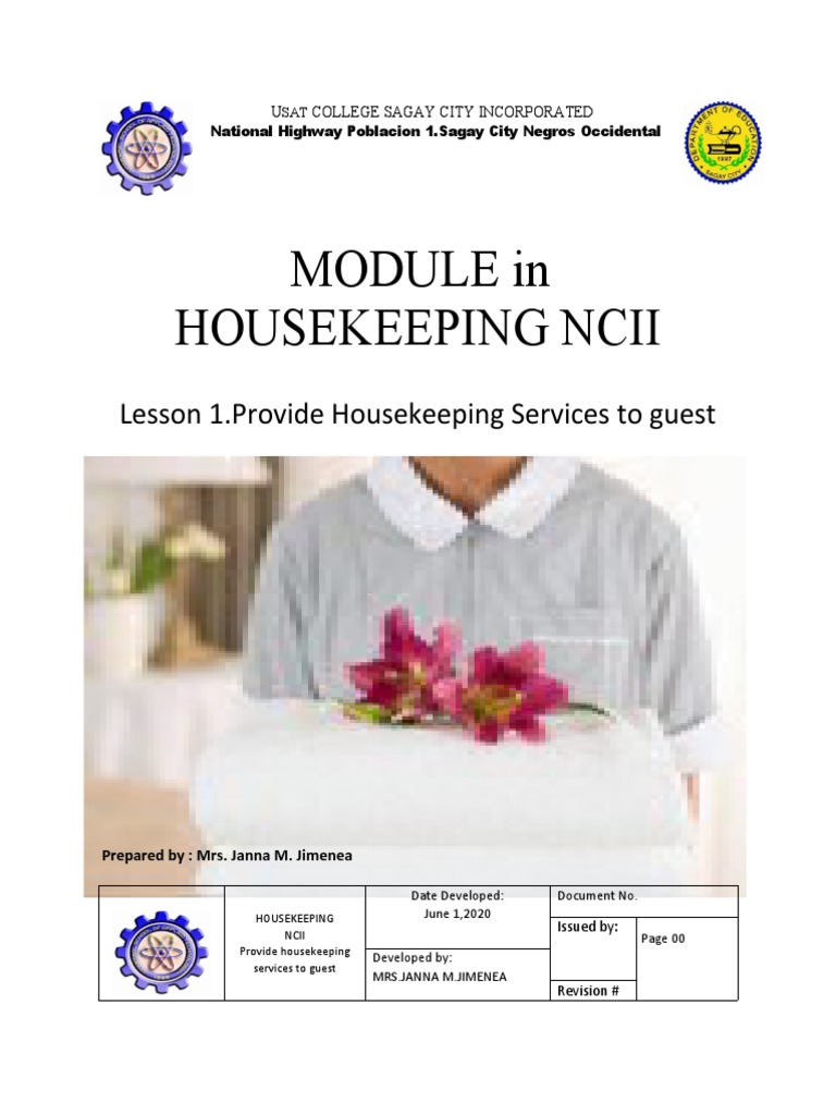 Module in Housekeeping Ncii: Lesson 1.provide Housekeeping Services To ...
