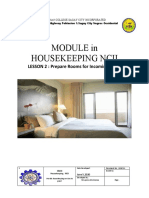 Module in Housekeeping Ncii: LESSON 2: Prepare Rooms For Incoming Guest