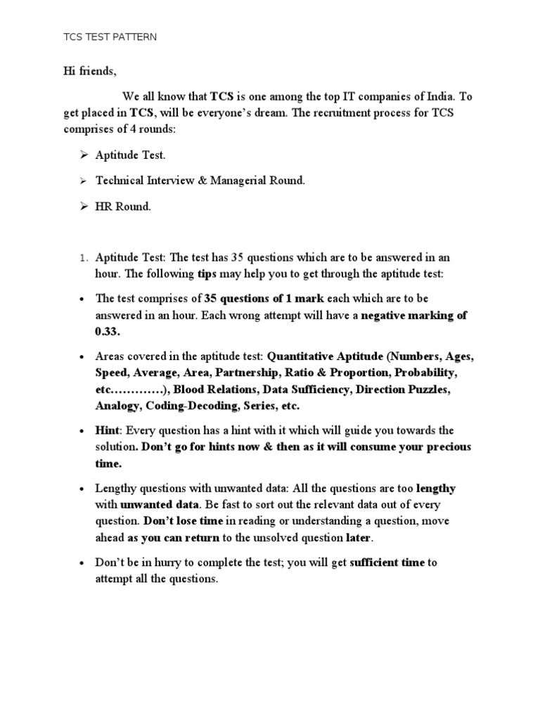Tips For The Test | PDF | Career & Growth