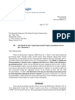 Miguel de Grandy Letter Opposing Recommendation To Reject Proposals
