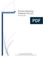 Provizer Business Solutions Pvt. LTD: Pecuniary Plan