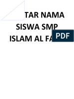 Daftar Nama Siswa SMP Islam Al Fajri