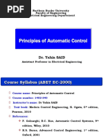 Principles of Automatic Control