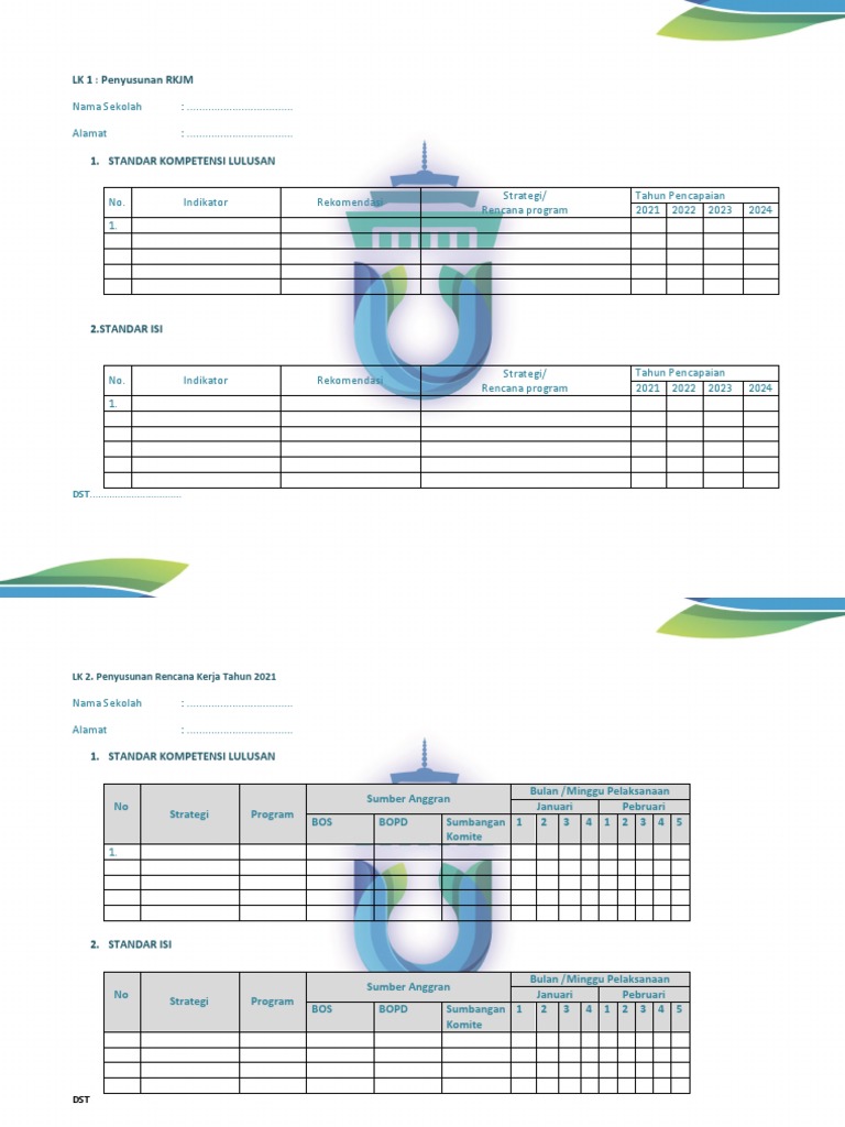 Rencana Kerja Sekolah 2021: RKJM dan Strategi | PDF