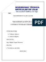 Determinación de la conductividad térmica de materiales