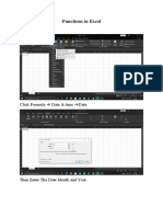 Functions in Excel Date:: Click Formula Date & Time Date