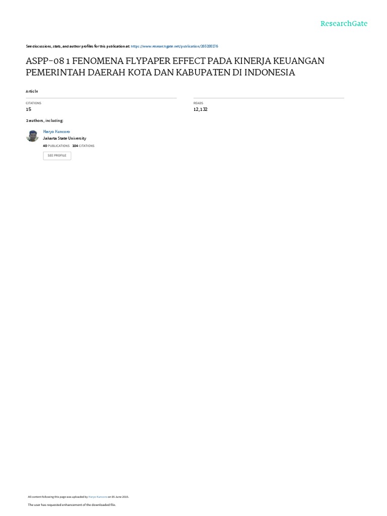 Aspp-08 1 Fenomena Flypaper Effect Pada Kinerja Keuangan Pemerintah ...
