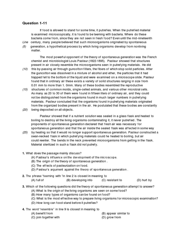 Question 1 11 1 what does the passage mainly discuss pdf