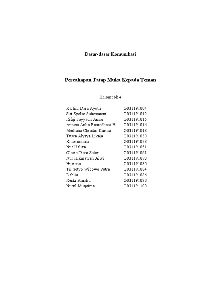 Komunikasi Tatap Muka dan Manfaatnya | PDF