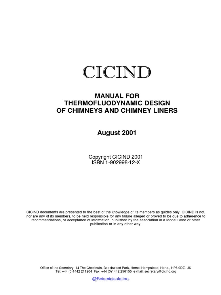 Cicind Manual For Thermofluodynamic Design of Chimneys and Chimney ...