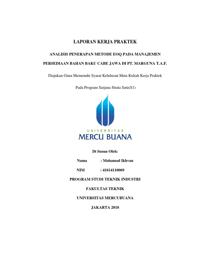 Analisis Penerapan Metode Eoq Pada Manajemen Persediaan Bahan Baku Cabe