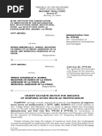 URGENT EXPARTE MOTION FOR SUBPOENA DUCES TECUM AD TESTIFICANDUM 2xxxATTY OCHOC