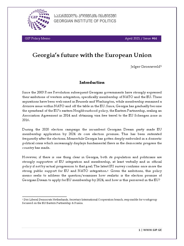 Georgia's Future With The European Union | PDF | Enlargement Of The ...