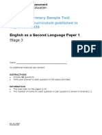 English As A Second Language Stage 3 Sample Paper 1 - tcm142-595041