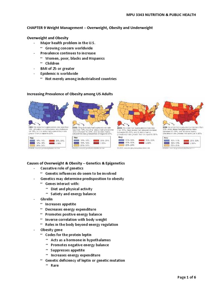 Chapter 9 (Weight Management Overweight, Obesity and Underweight
