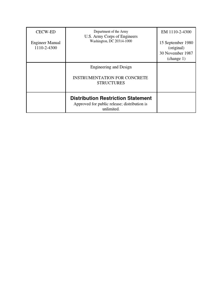 Em - 1110 2 4300 | PDF | Concrete | Electrical Resistance And Conductance