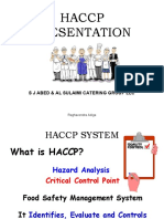 Haccp Presentation: S J Abed & Al Sulaimi Catering Group LLC