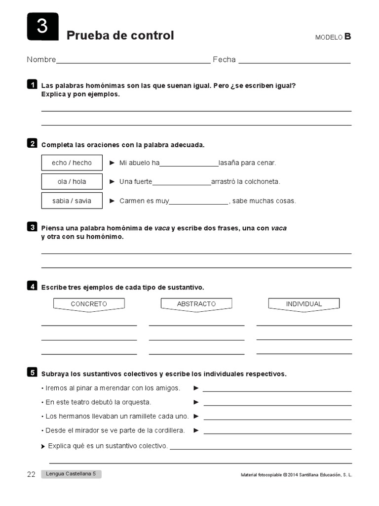 Lengua Santillana 5º Tema 1 | PDF | Sustantivo | Morfología