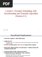 Lecture 6: Dynamic Scheduling With Scoreboarding and Tomasulo Algorithm (Section 2.4)