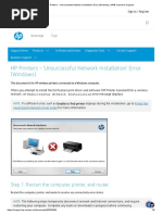 HP Printers - 'Unsuccessful Network Installation' Error (Windows) - HP® Customer Support