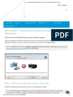 HP Printers - 'Unsuccessful Network Installation' Error (Windows) - HP® Customer Support