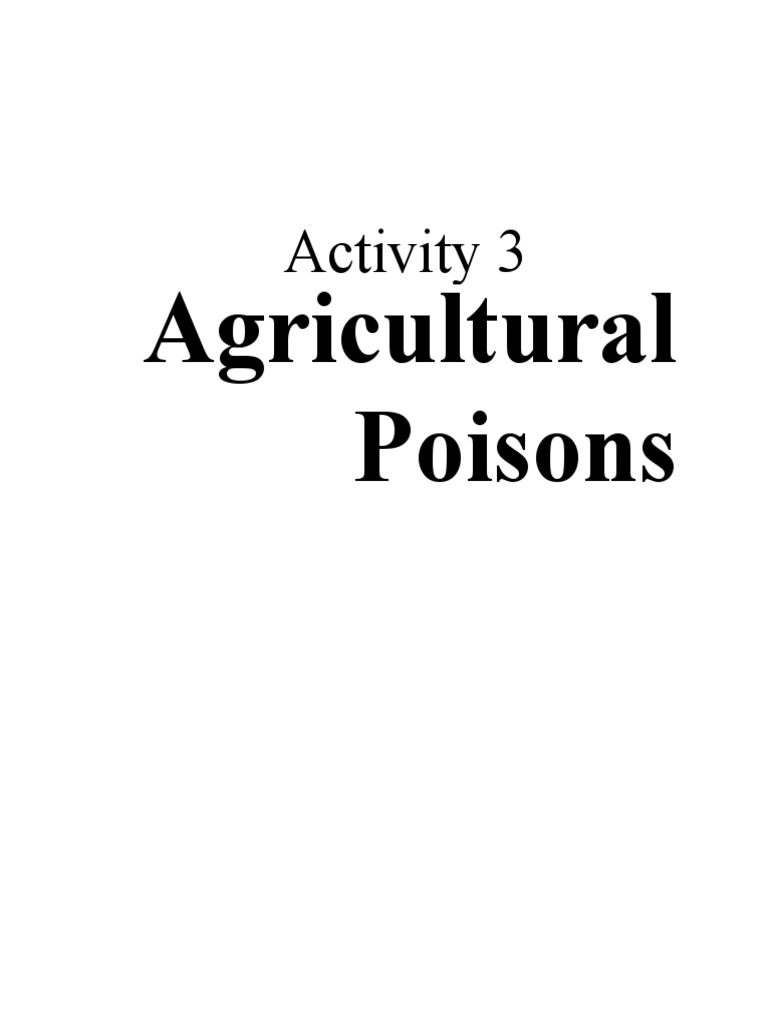 Agricultural Poison PDF
