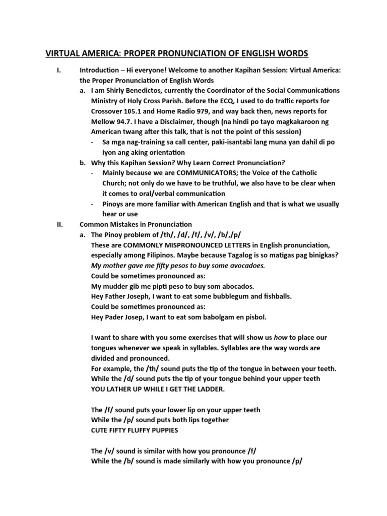 English Pronunciation Exercises Guide | PDF | Stress (Linguistics ...
