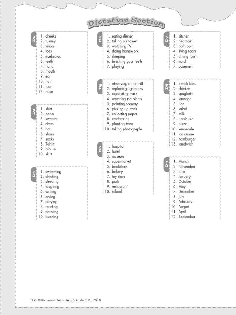 Dictation Script FW3.indd | PDF | Food And Drink | Cuisine