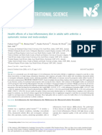 Health Effects of A Low Inflammatory Diet in Adults With Arthritis A Systematic Review and Meta Analysis