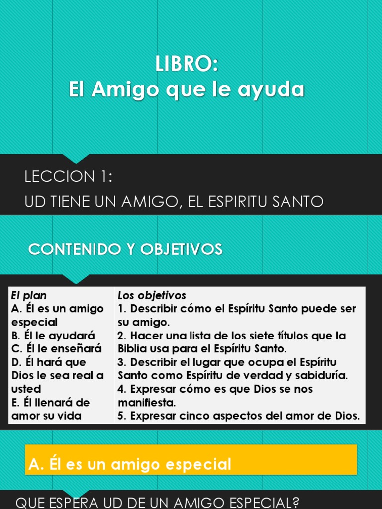 El Espíritu Santo: Nuestro Amigo y Ayudador | PDF | espíritu Santo ...