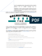 Recruitment Is An Important Part of An Organization's Human Resource Planning and Their Competitive