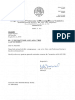 3/23/21 Letter of Order From GA Ethics Commission Re: Six Alleged Campaign Finance Violations by Angela Mayfield, Failed Dem. Candidate For GA House