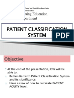 Nursing Education Department Patient Classification System