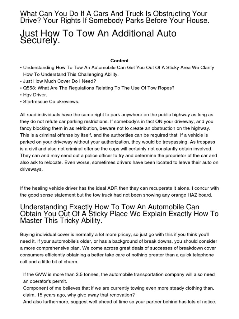 The Very Best Car Breakdown Cover To Purchase in 2020oeejx PDF