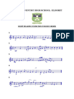 Sight Reading Exercise For Recorder