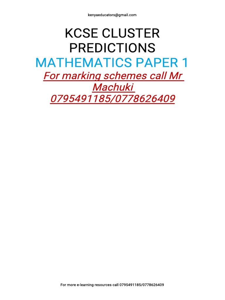 KCSE Mathematics Paper 1 Topics | PDF | Area | Triangle