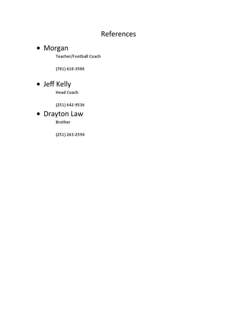 Contact Information for Coaches and Family | PDF