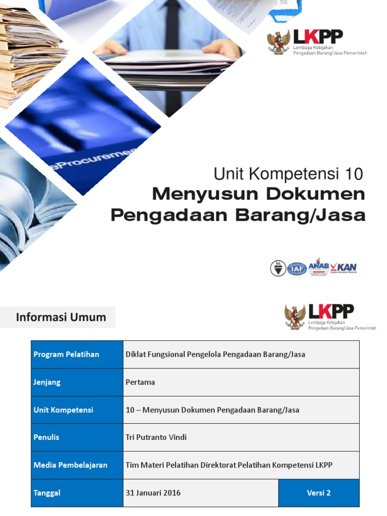 Menyusun Dokumen Kontrak Pengadaan Barang Dan Jasa PDF | PDF | Bisnis ...