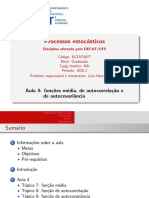 Processos Estocásticos - Função Media, Autocorrelação, Variância e Covariância