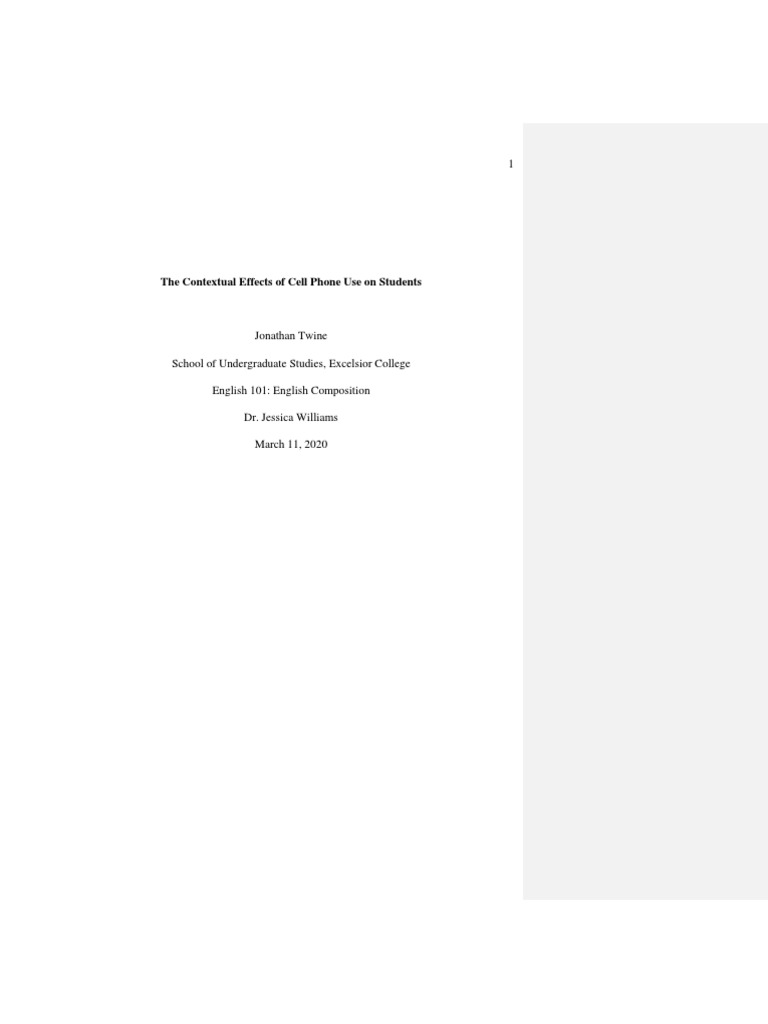 Cause and Effect Essay Sample | PDF | Self Esteem | Adolescence