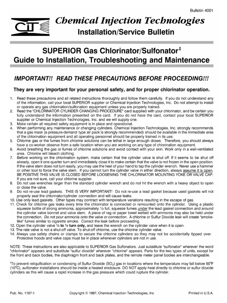 Bulletin 4001 O&amp;M Manual | PDF