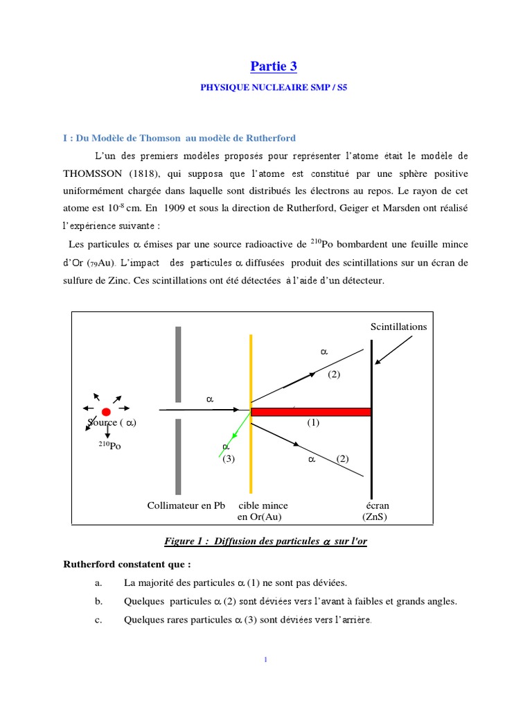 Modèle de Rutherford en Physique Nucléaire | PDF | Noyau atomique ...