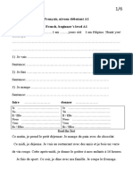 Français, Niveau Débutant A1 French, Beginner's Level A1